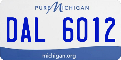 MI license plate DAL6012