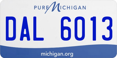 MI license plate DAL6013