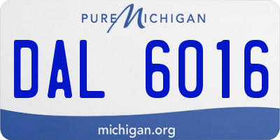 MI license plate DAL6016