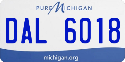 MI license plate DAL6018