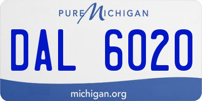 MI license plate DAL6020