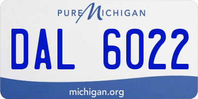 MI license plate DAL6022