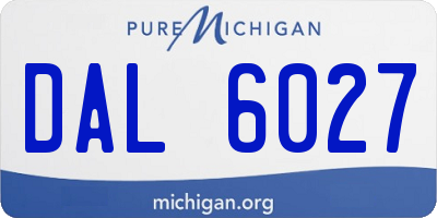 MI license plate DAL6027