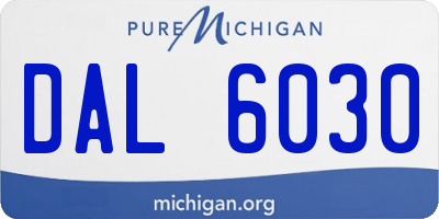 MI license plate DAL6030