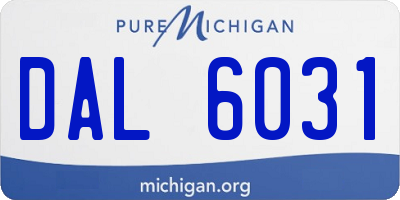 MI license plate DAL6031