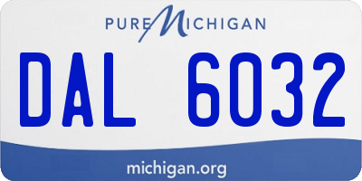 MI license plate DAL6032