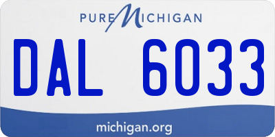 MI license plate DAL6033