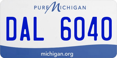 MI license plate DAL6040