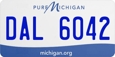 MI license plate DAL6042