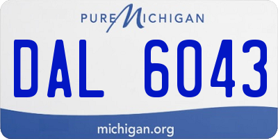 MI license plate DAL6043