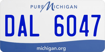 MI license plate DAL6047