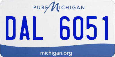 MI license plate DAL6051