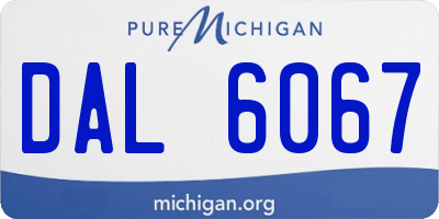 MI license plate DAL6067