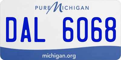 MI license plate DAL6068