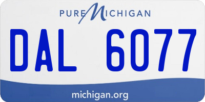 MI license plate DAL6077