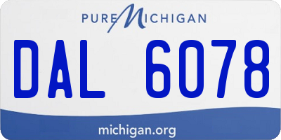 MI license plate DAL6078