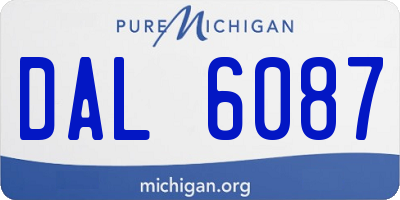 MI license plate DAL6087