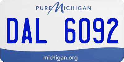 MI license plate DAL6092