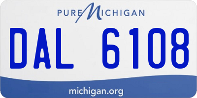 MI license plate DAL6108
