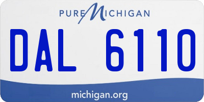 MI license plate DAL6110