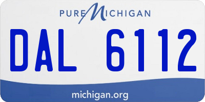 MI license plate DAL6112