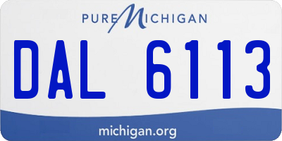 MI license plate DAL6113