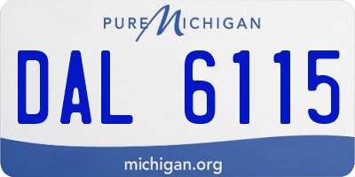 MI license plate DAL6115