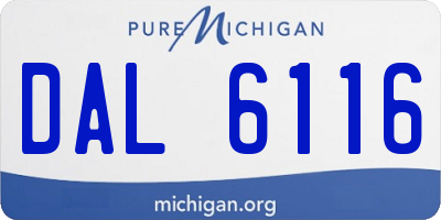 MI license plate DAL6116