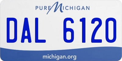 MI license plate DAL6120