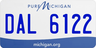 MI license plate DAL6122