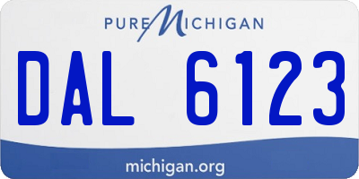MI license plate DAL6123