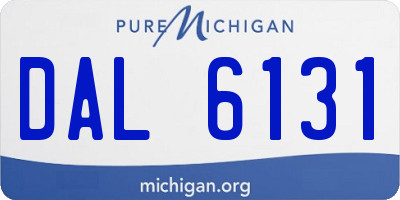 MI license plate DAL6131