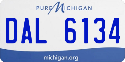 MI license plate DAL6134