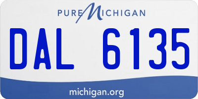 MI license plate DAL6135