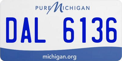 MI license plate DAL6136