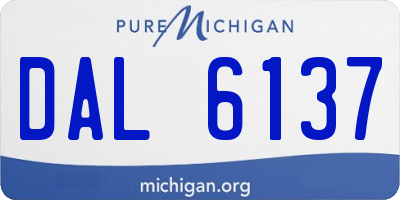 MI license plate DAL6137
