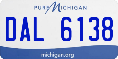MI license plate DAL6138