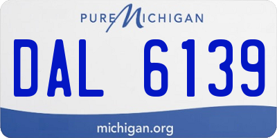 MI license plate DAL6139