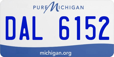 MI license plate DAL6152