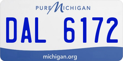 MI license plate DAL6172
