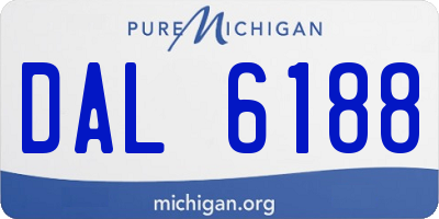 MI license plate DAL6188
