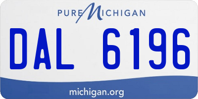 MI license plate DAL6196