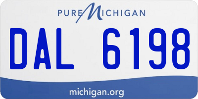 MI license plate DAL6198