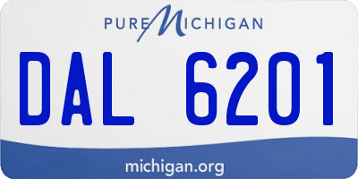 MI license plate DAL6201