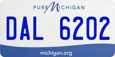 MI license plate DAL6202