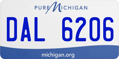 MI license plate DAL6206