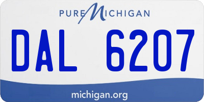 MI license plate DAL6207