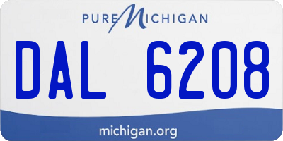 MI license plate DAL6208