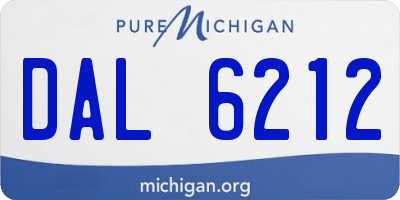MI license plate DAL6212