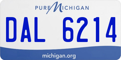 MI license plate DAL6214
